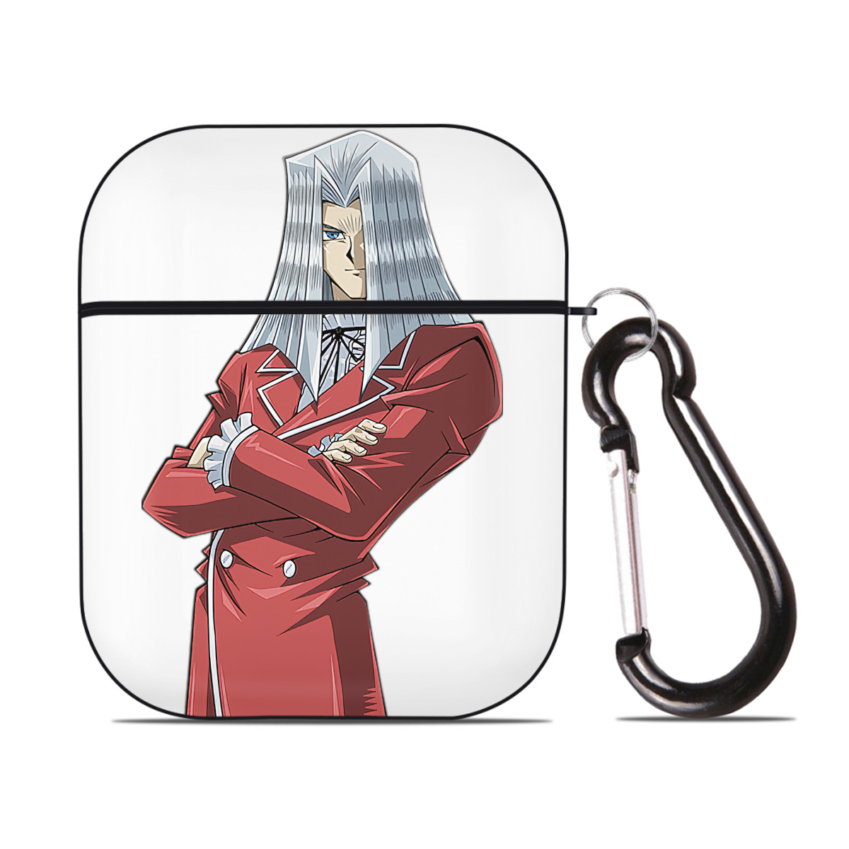 （画像用） 遊☆戯☆王 Yu-Gi-Oh! AirPods 第2世代保護ケース ハードシェル ブラック 耐衝撃・防指紋・カラビナ付き