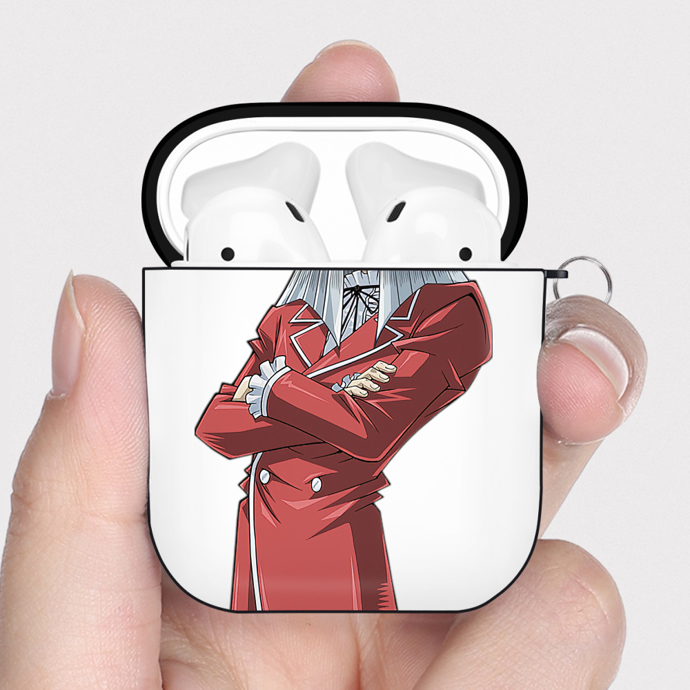 （画像用） 遊☆戯☆王 Yu-Gi-Oh! AirPods 第2世代保護ケース ハードシェル ブラック 耐衝撃・防指紋・カラビナ付き