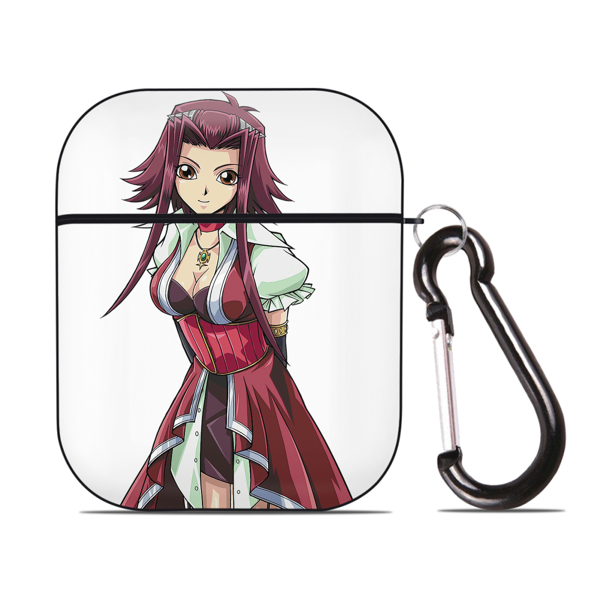 （画像用） 遊☆戯☆王 Yu-Gi-Oh! AirPods 第2世代保護ケース ハードシェル ブラック 耐衝撃・防指紋・カラビナ付き