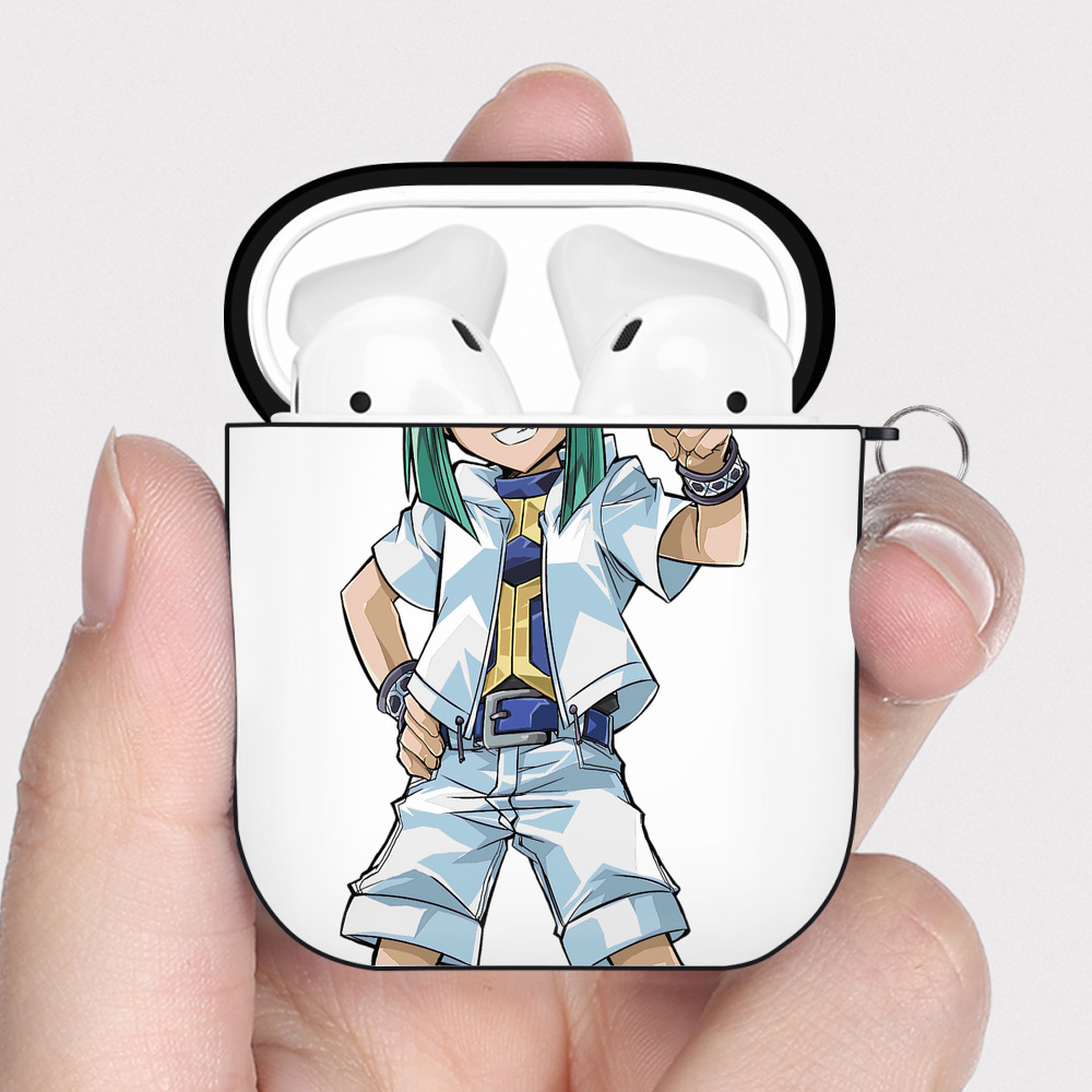 （画像用） 遊☆戯☆王 Yu-Gi-Oh! AirPods 第2世代保護ケース ハードシェル ブラック 耐衝撃・防指紋・カラビナ付き