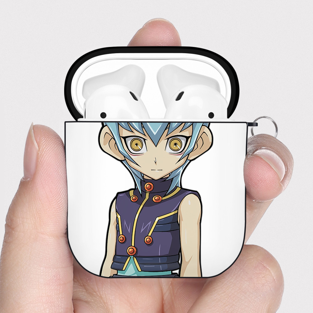 （画像用） 遊☆戯☆王 Yu-Gi-Oh! AirPods 第2世代保護ケース ハードシェル ブラック 耐衝撃・防指紋・カラビナ付き