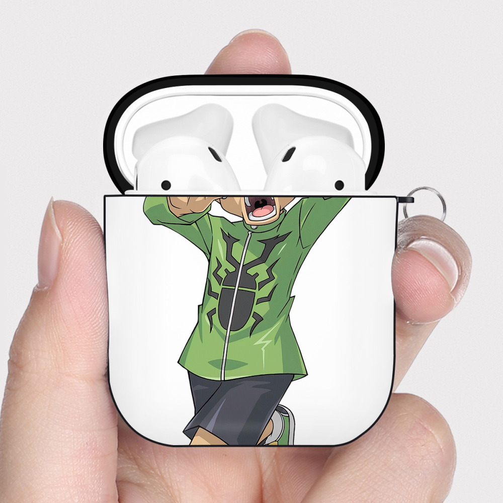 （画像用） 遊☆戯☆王 Yu-Gi-Oh! AirPods 第2世代保護ケース ハードシェル ブラック 耐衝撃・防指紋・カラビナ付き