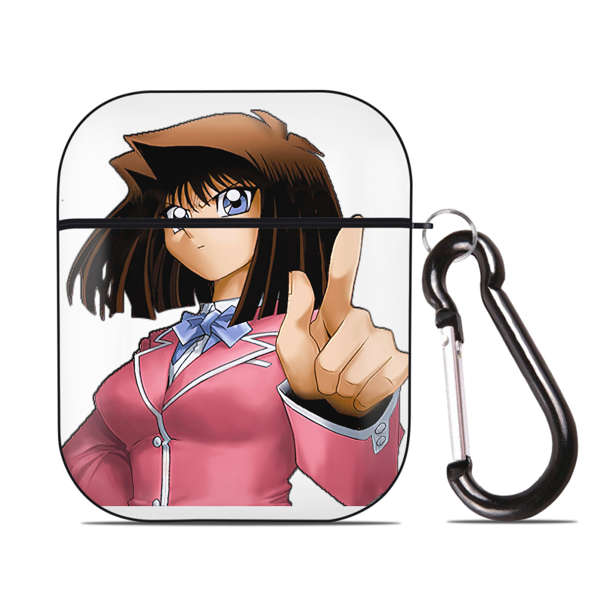 （画像用） 遊☆戯☆王 Yu-Gi-Oh! AirPods 第2世代保護ケース ハードシェル ブラック 耐衝撃・防指紋・カラビナ付き