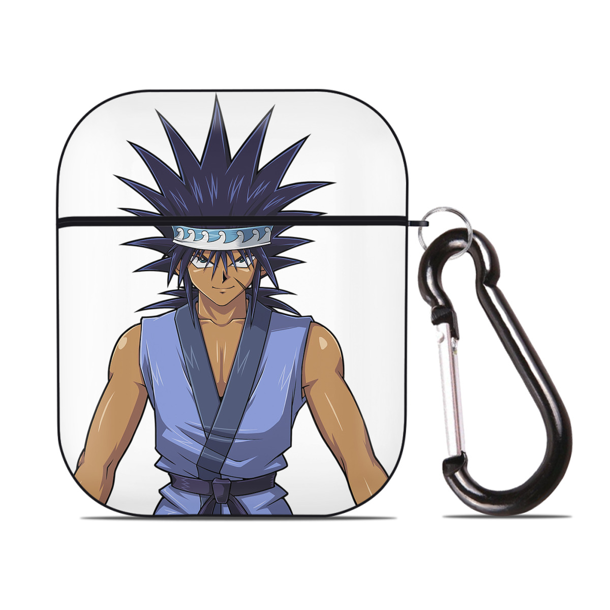 （画像用） 遊☆戯☆王 Yu-Gi-Oh! AirPods 第2世代保護ケース ハードシェル ブラック 耐衝撃・防指紋・カラビナ付き