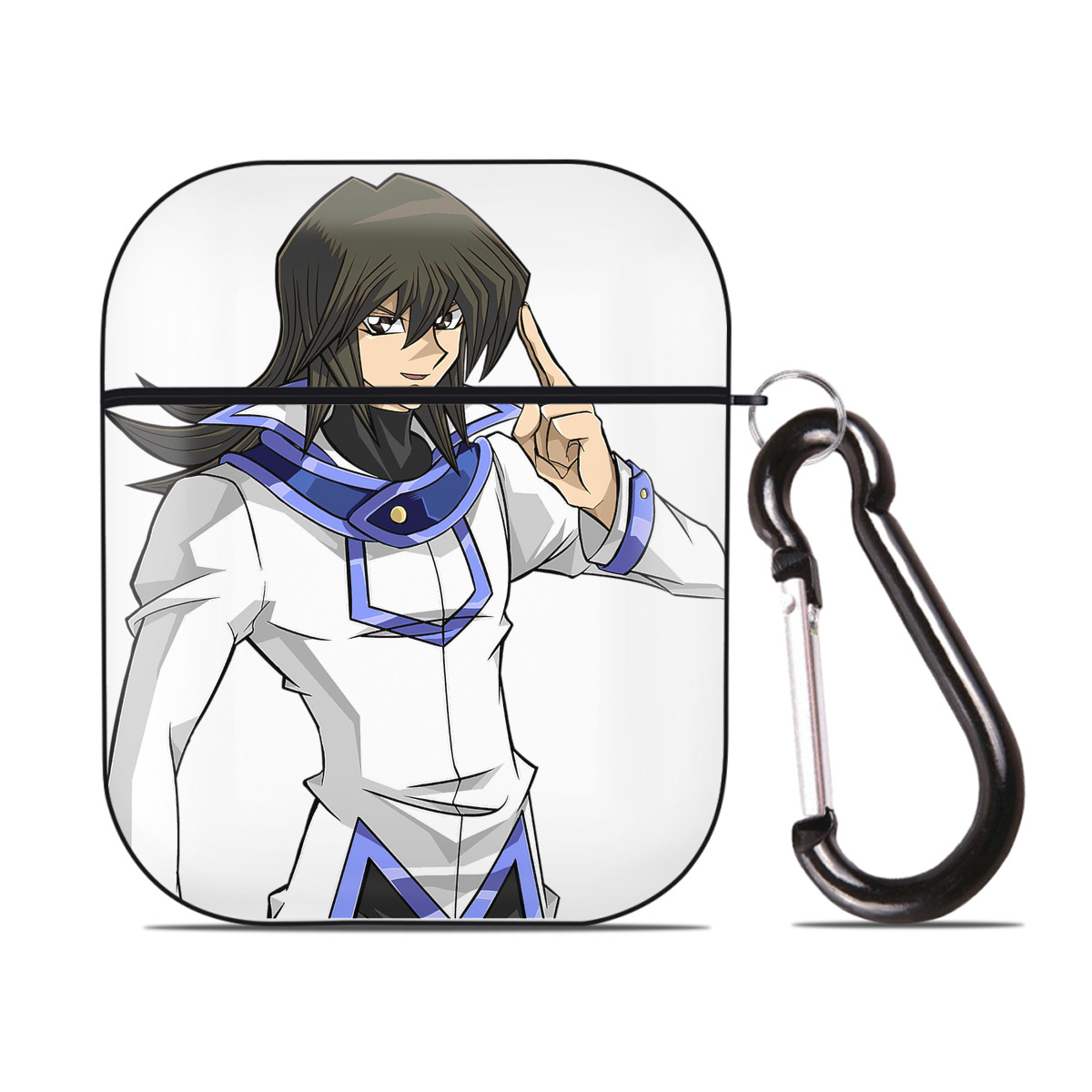 （画像用） 遊☆戯☆王 Yu-Gi-Oh! AirPods 第2世代保護ケース ハードシェル ブラック 耐衝撃・防指紋・カラビナ付き