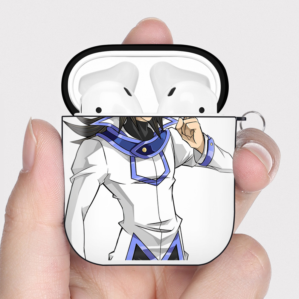 （画像用） 遊☆戯☆王 Yu-Gi-Oh! AirPods 第2世代保護ケース ハードシェル ブラック 耐衝撃・防指紋・カラビナ付き