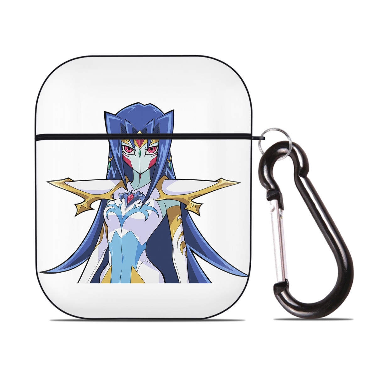 （画像用） 遊☆戯☆王 Yu-Gi-Oh! AirPods 第2世代保護ケース ハードシェル ブラック 耐衝撃・防指紋・カラビナ付き