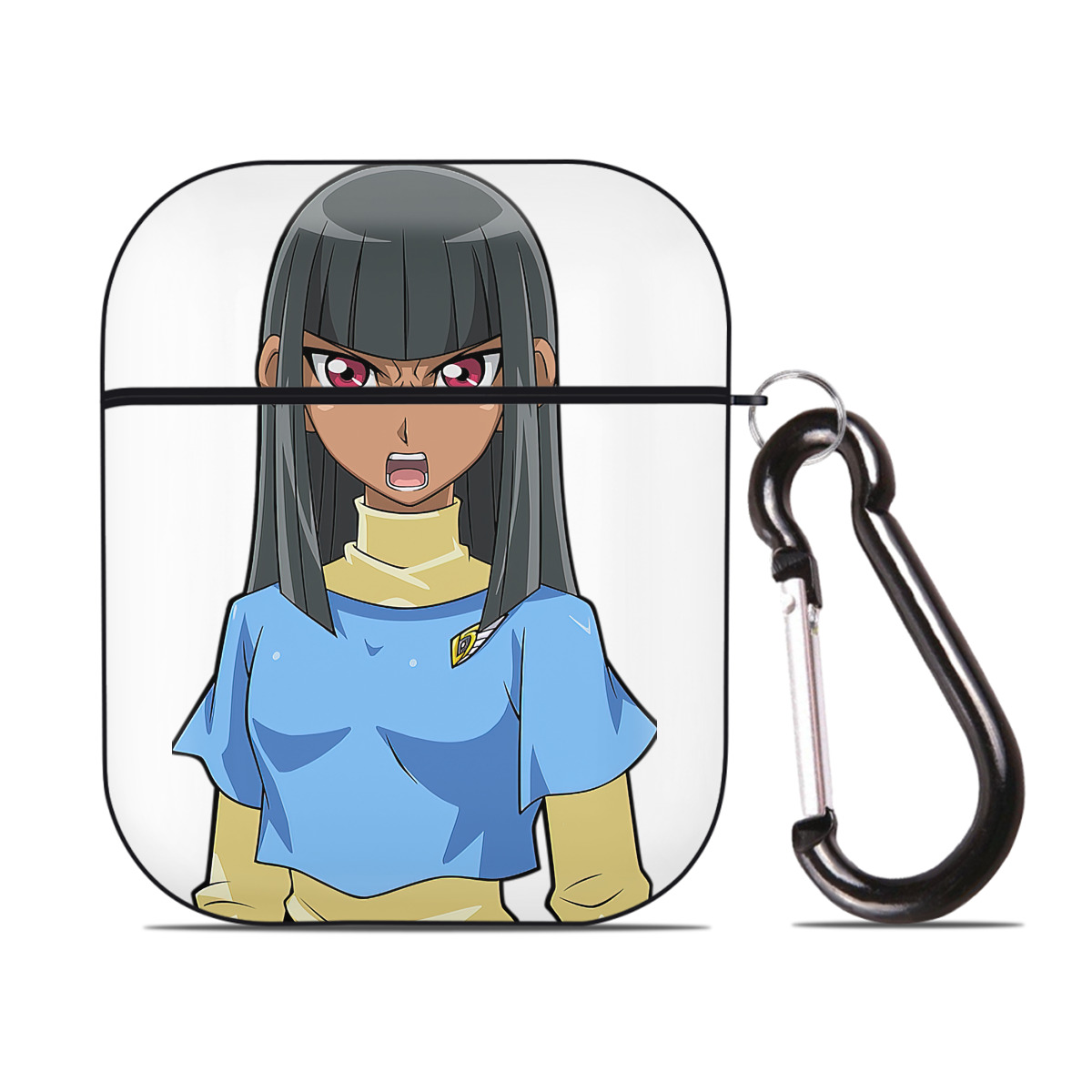 （画像用） 遊☆戯☆王 Yu-Gi-Oh! AirPods 第2世代保護ケース ハードシェル ブラック 耐衝撃・防指紋・カラビナ付き