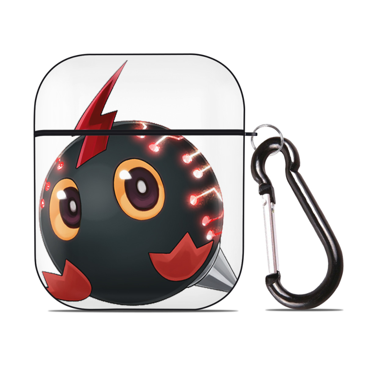 （画像用） 遊☆戯☆王 Yu-Gi-Oh! AirPods 第2世代保護ケース ハードシェル ブラック 耐衝撃・防指紋・カラビナ付き
