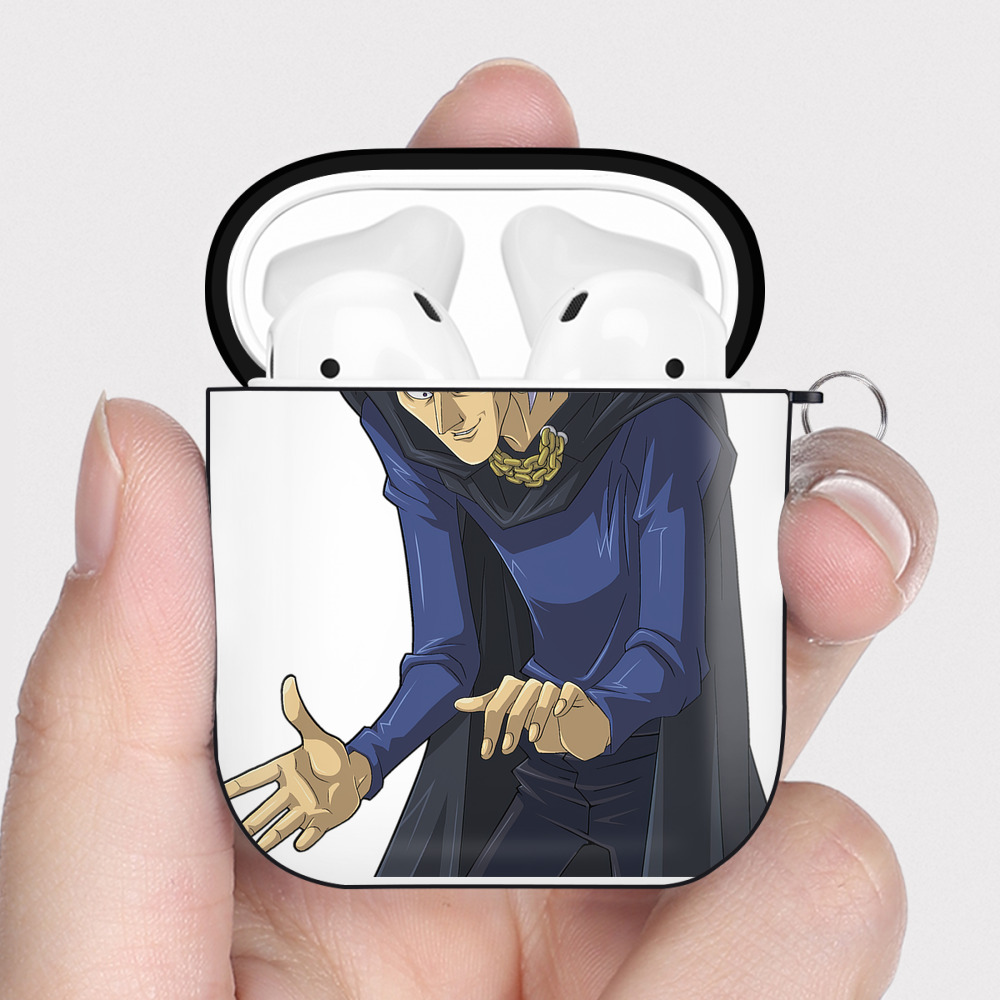 （画像用） 遊☆戯☆王 Yu-Gi-Oh! AirPods 第2世代保護ケース ハードシェル ブラック 耐衝撃・防指紋・カラビナ付き