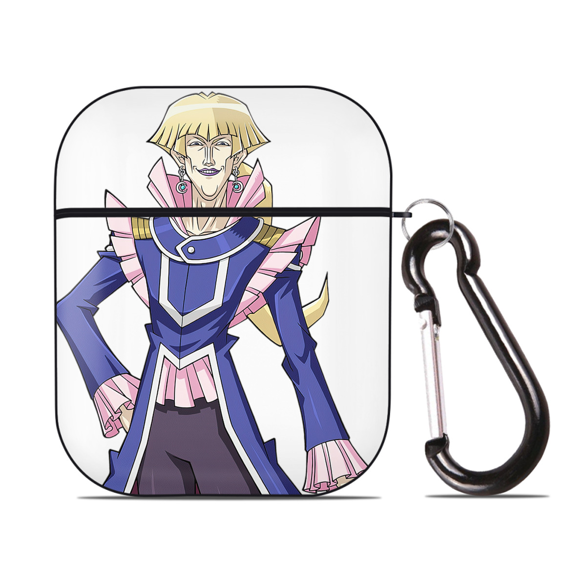 （画像用） 遊☆戯☆王 Yu-Gi-Oh! AirPods 第2世代保護ケース ハードシェル ブラック 耐衝撃・防指紋・カラビナ付き
