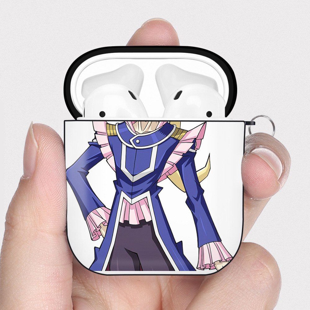 （画像用） 遊☆戯☆王 Yu-Gi-Oh! AirPods 第2世代保護ケース ハードシェル ブラック 耐衝撃・防指紋・カラビナ付き