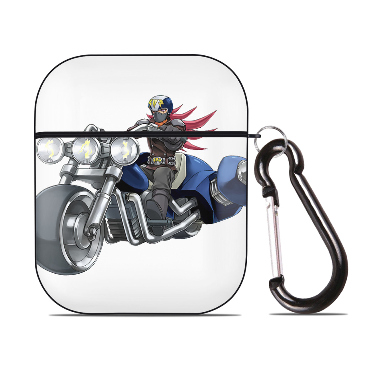 （画像用） 遊☆戯☆王 Yu-Gi-Oh! AirPods 第2世代保護ケース ハードシェル ブラック 耐衝撃・防指紋・カラビナ付き