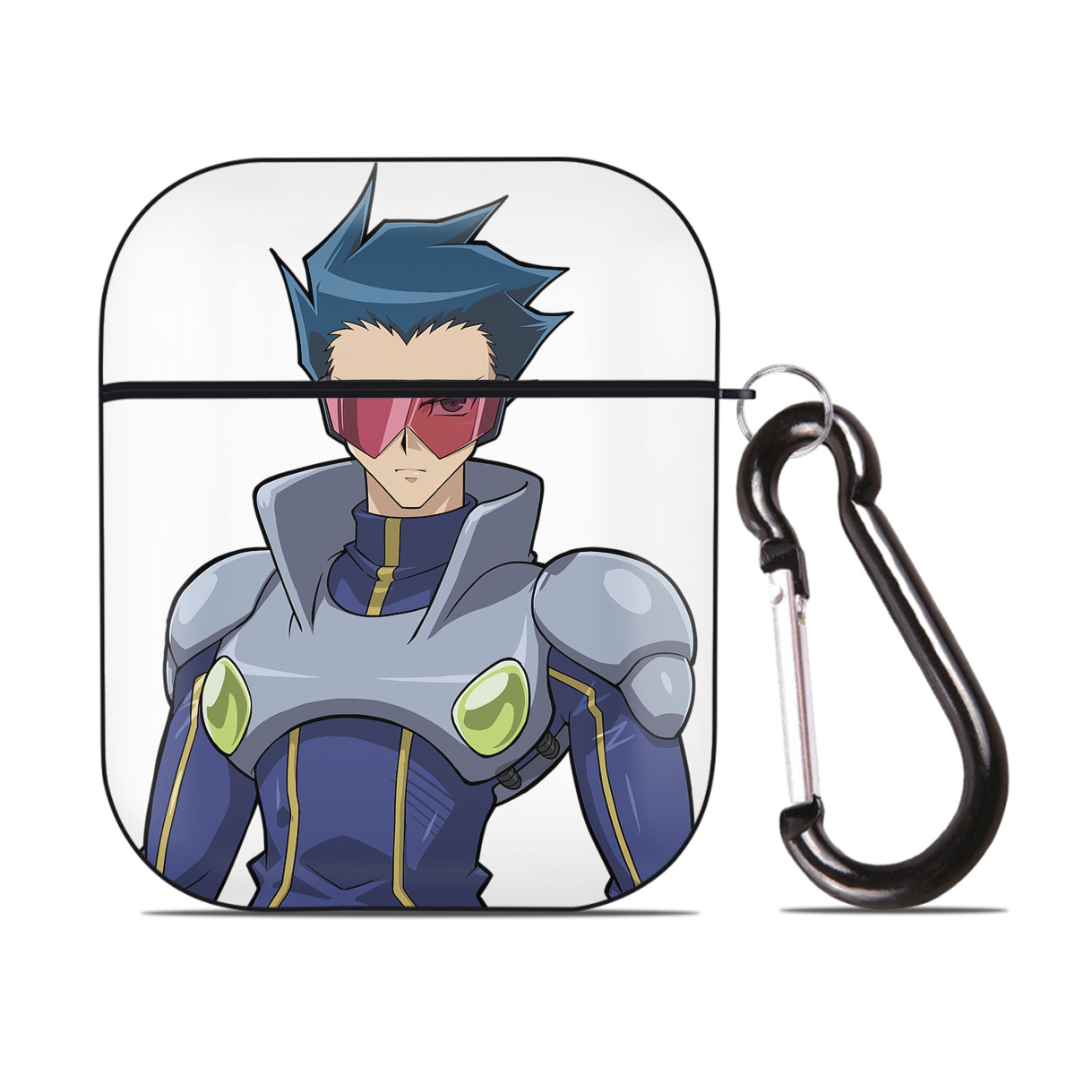 （画像用） 遊☆戯☆王 Yu-Gi-Oh! AirPods 第2世代保護ケース ハードシェル ブラック 耐衝撃・防指紋・カラビナ付き