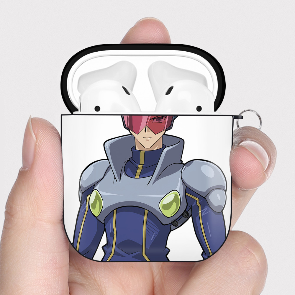 （画像用） 遊☆戯☆王 Yu-Gi-Oh! AirPods 第2世代保護ケース ハードシェル ブラック 耐衝撃・防指紋・カラビナ付き