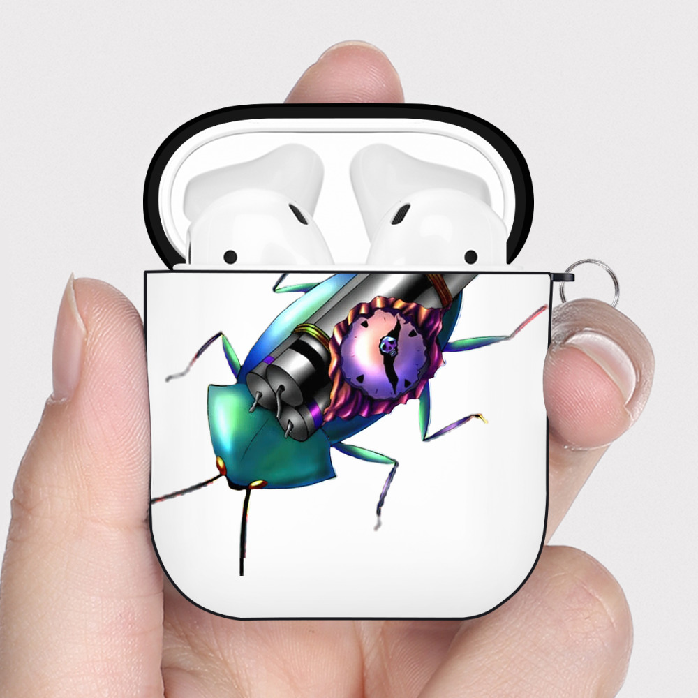 （画像用） 遊☆戯☆王 Yu-Gi-Oh! AirPods 第2世代保護ケース ハードシェル ブラック 耐衝撃・防指紋・カラビナ付き