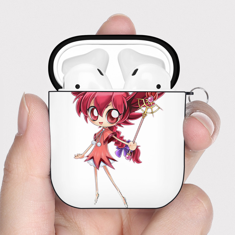 （画像用） 遊☆戯☆王 Yu-Gi-Oh! AirPods 第2世代保護ケース ハードシェル ブラック 耐衝撃・防指紋・カラビナ付き