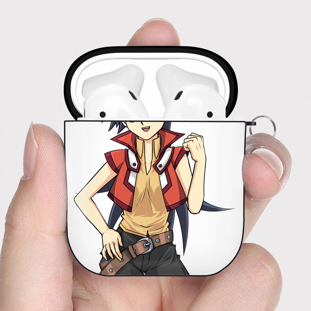 （画像用） 遊☆戯☆王 Yu-Gi-Oh! AirPods 第2世代保護ケース ハードシェル ブラック 耐衝撃・防指紋・カラビナ付き