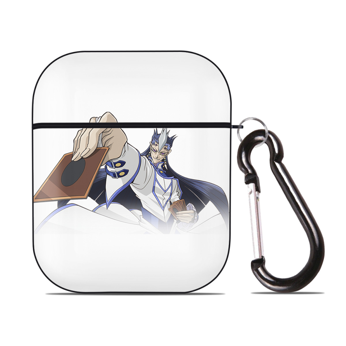 （画像用） 遊☆戯☆王 Yu-Gi-Oh! AirPods 第2世代保護ケース ハードシェル ブラック 耐衝撃・防指紋・カラビナ付き