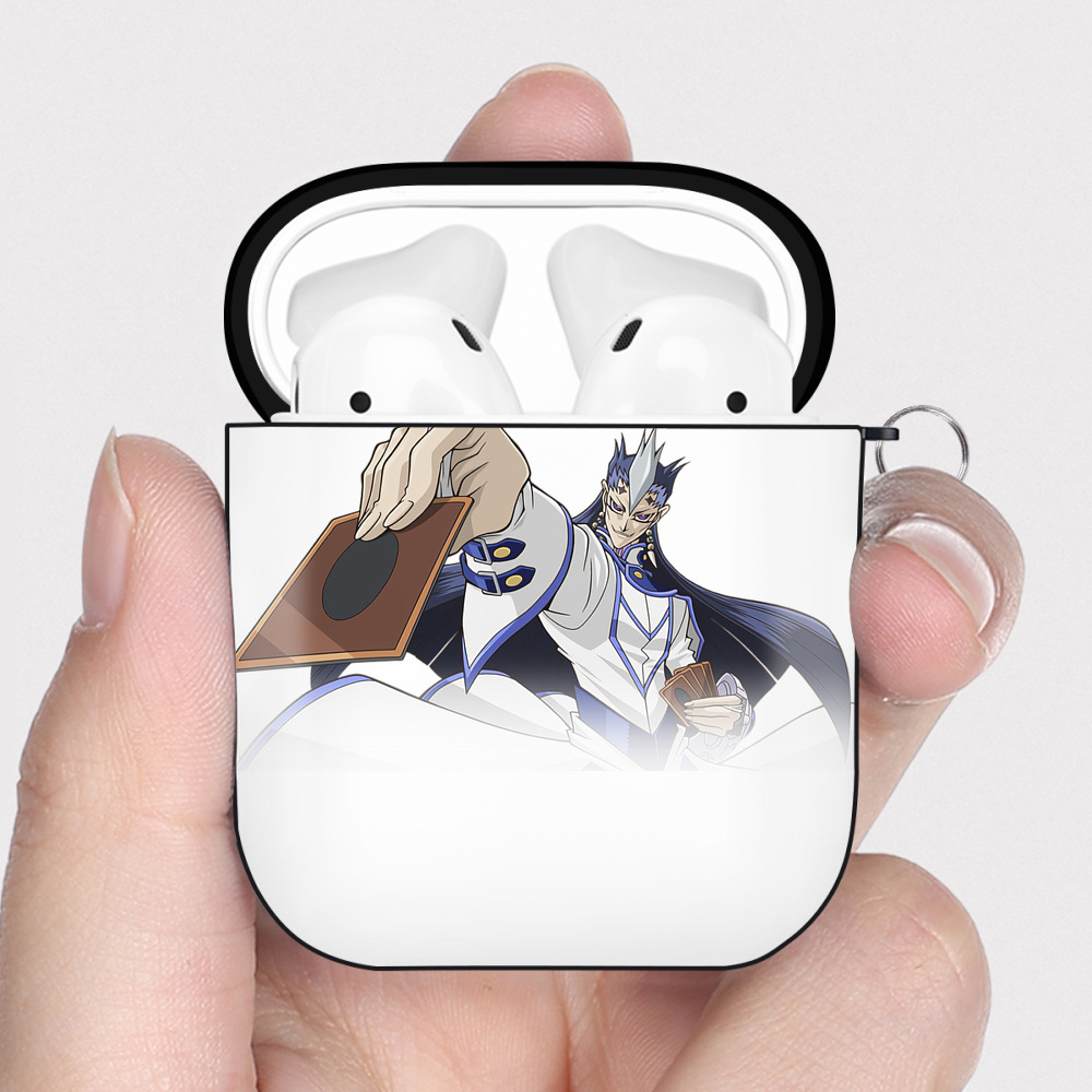 （画像用） 遊☆戯☆王 Yu-Gi-Oh! AirPods 第2世代保護ケース ハードシェル ブラック 耐衝撃・防指紋・カラビナ付き