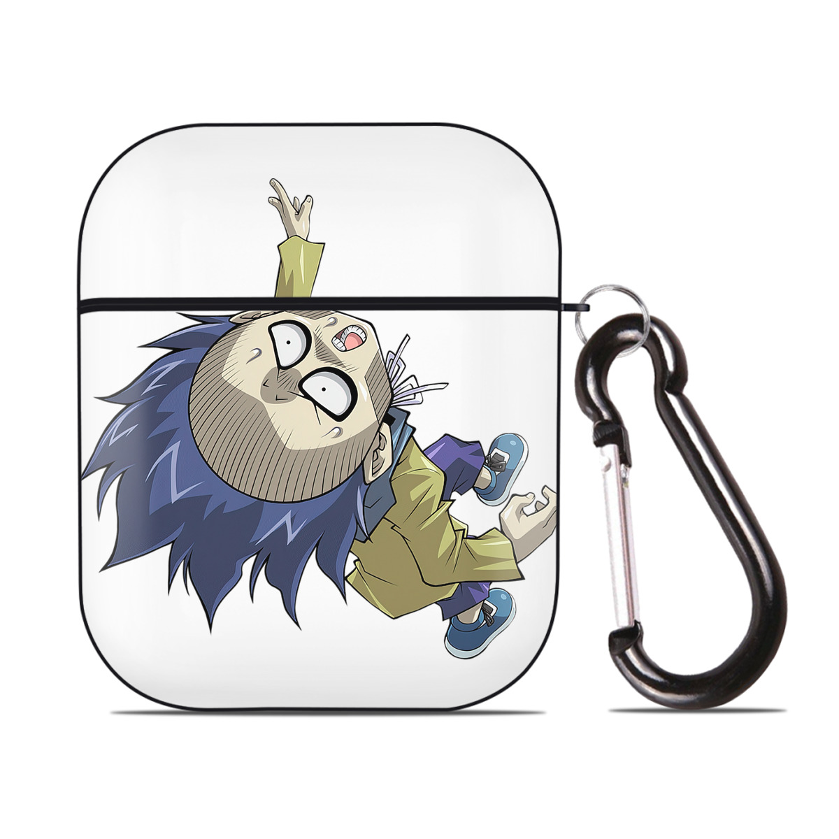 （画像用） 遊☆戯☆王 Yu-Gi-Oh! AirPods 第2世代保護ケース ハードシェル ブラック 耐衝撃・防指紋・カラビナ付き