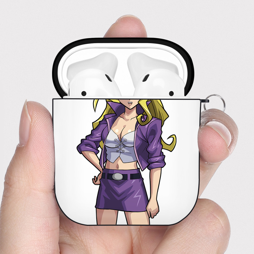 （画像用） 遊☆戯☆王 Yu-Gi-Oh! AirPods 第2世代保護ケース ハードシェル ブラック 耐衝撃・防指紋・カラビナ付き