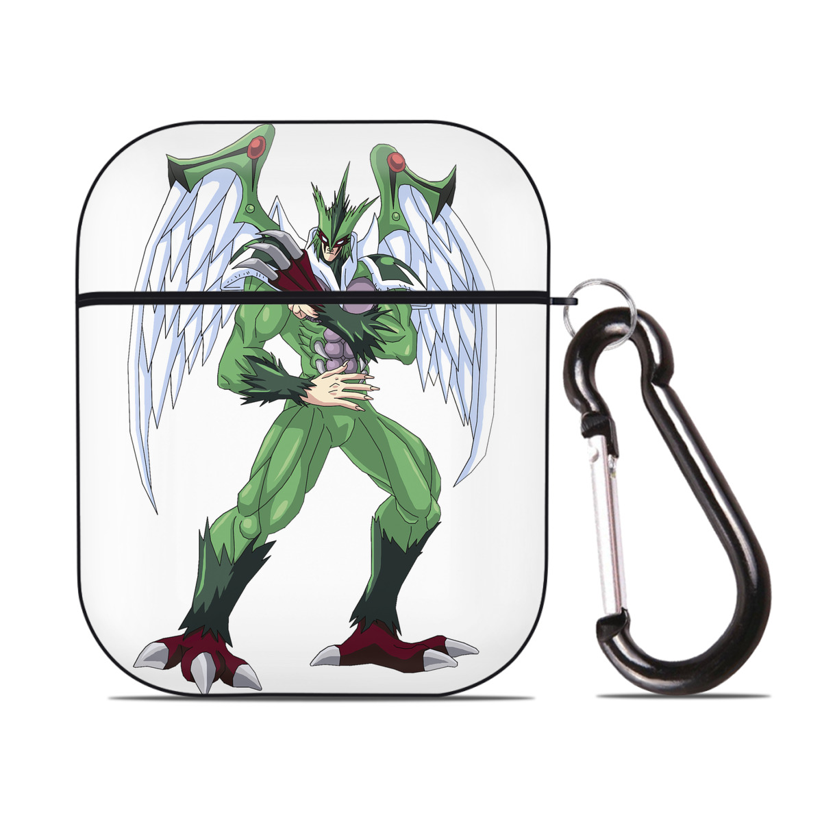 （画像用） 遊☆戯☆王 Yu-Gi-Oh! AirPods 第2世代保護ケース ハードシェル ブラック 耐衝撃・防指紋・カラビナ付き
