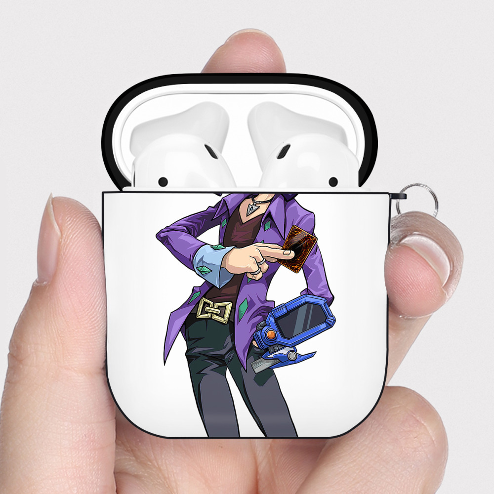 （画像用） 遊☆戯☆王 Yu-Gi-Oh! AirPods 第2世代保護ケース ハードシェル ブラック 耐衝撃・防指紋・カラビナ付き
