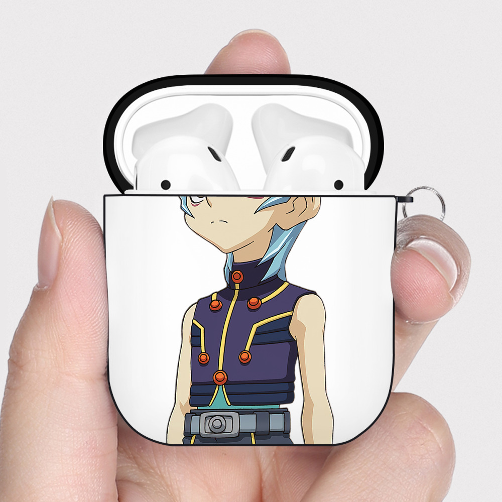（画像用） 遊☆戯☆王 Yu-Gi-Oh! AirPods 第2世代保護ケース ハードシェル ブラック 耐衝撃・防指紋・カラビナ付き