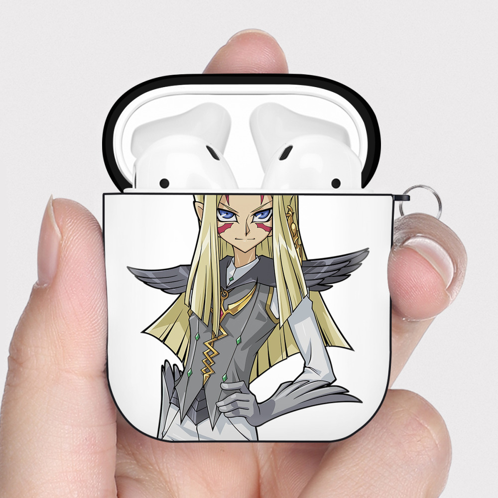 （画像用） 遊☆戯☆王 Yu-Gi-Oh! AirPods 第2世代保護ケース ハードシェル ブラック 耐衝撃・防指紋・カラビナ付き