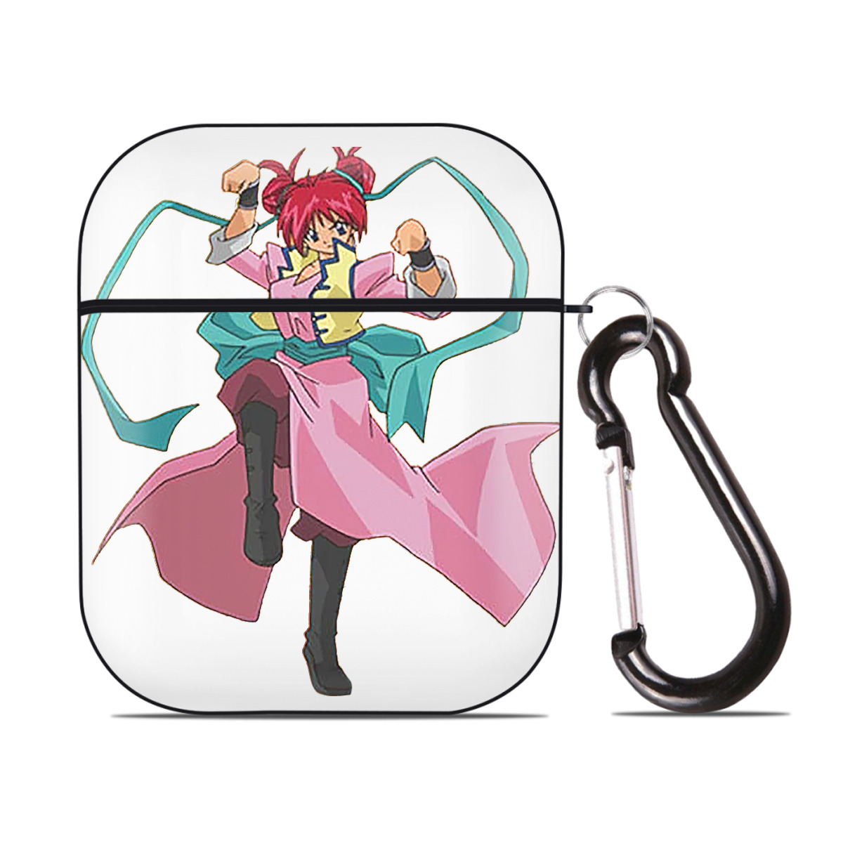 （画像用） 遊☆戯☆王 Yu-Gi-Oh! AirPods 第2世代保護ケース ハードシェル ブラック 耐衝撃・防指紋・カラビナ付き