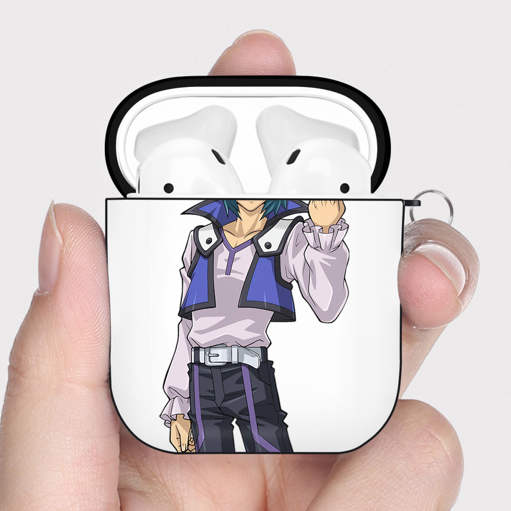 （画像用） 遊☆戯☆王 Yu-Gi-Oh! AirPods 第2世代保護ケース ハードシェル ブラック 耐衝撃・防指紋・カラビナ付き