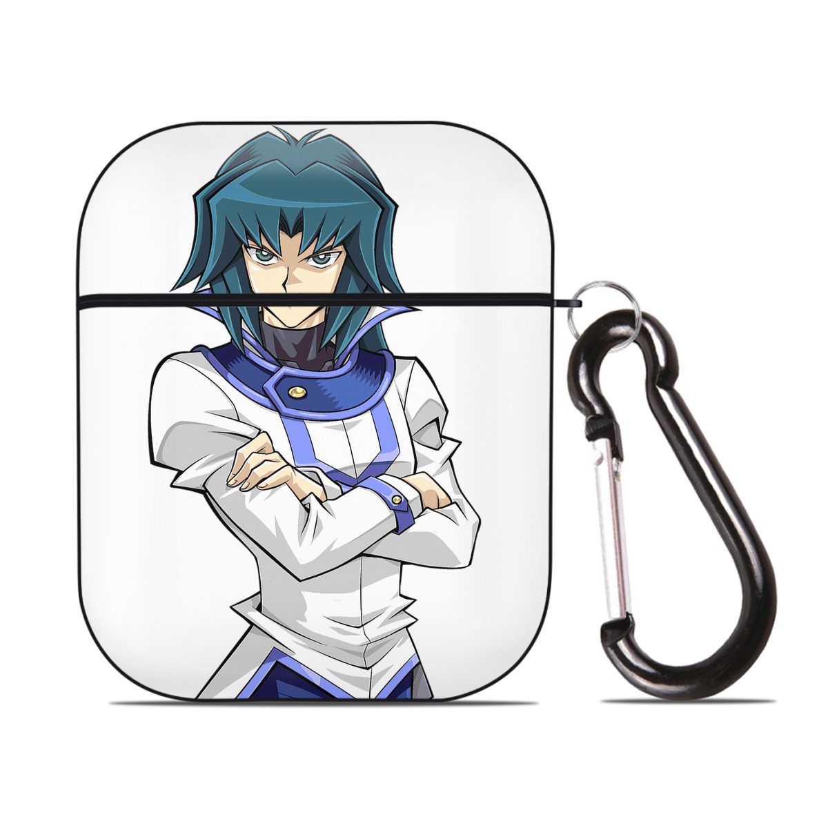 （画像用） 遊☆戯☆王 Yu-Gi-Oh! AirPods 第2世代保護ケース ハードシェル ブラック 耐衝撃・防指紋・カラビナ付き