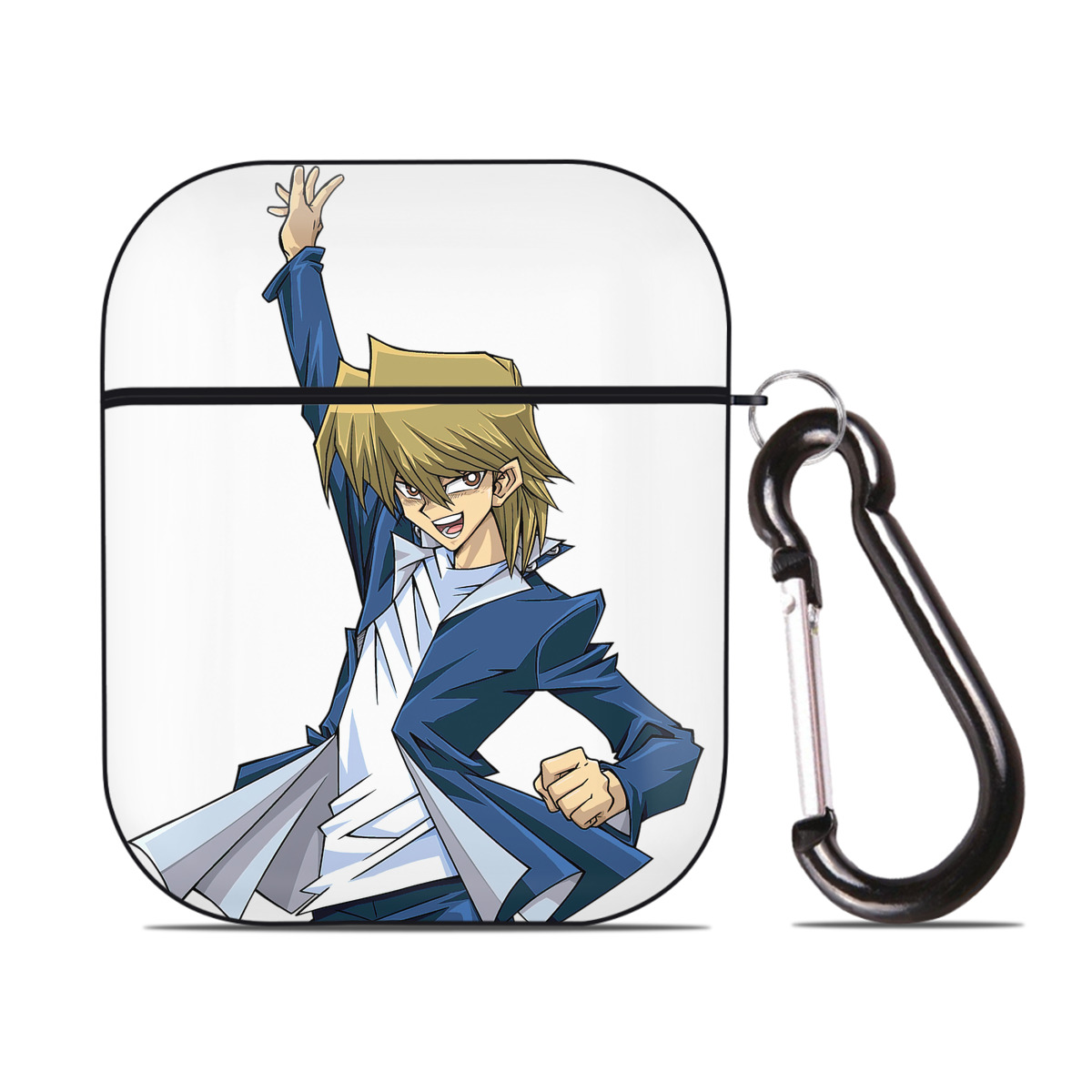 （画像用） 遊☆戯☆王 Yu-Gi-Oh! AirPods 第2世代保護ケース ハードシェル ブラック 耐衝撃・防指紋・カラビナ付き
