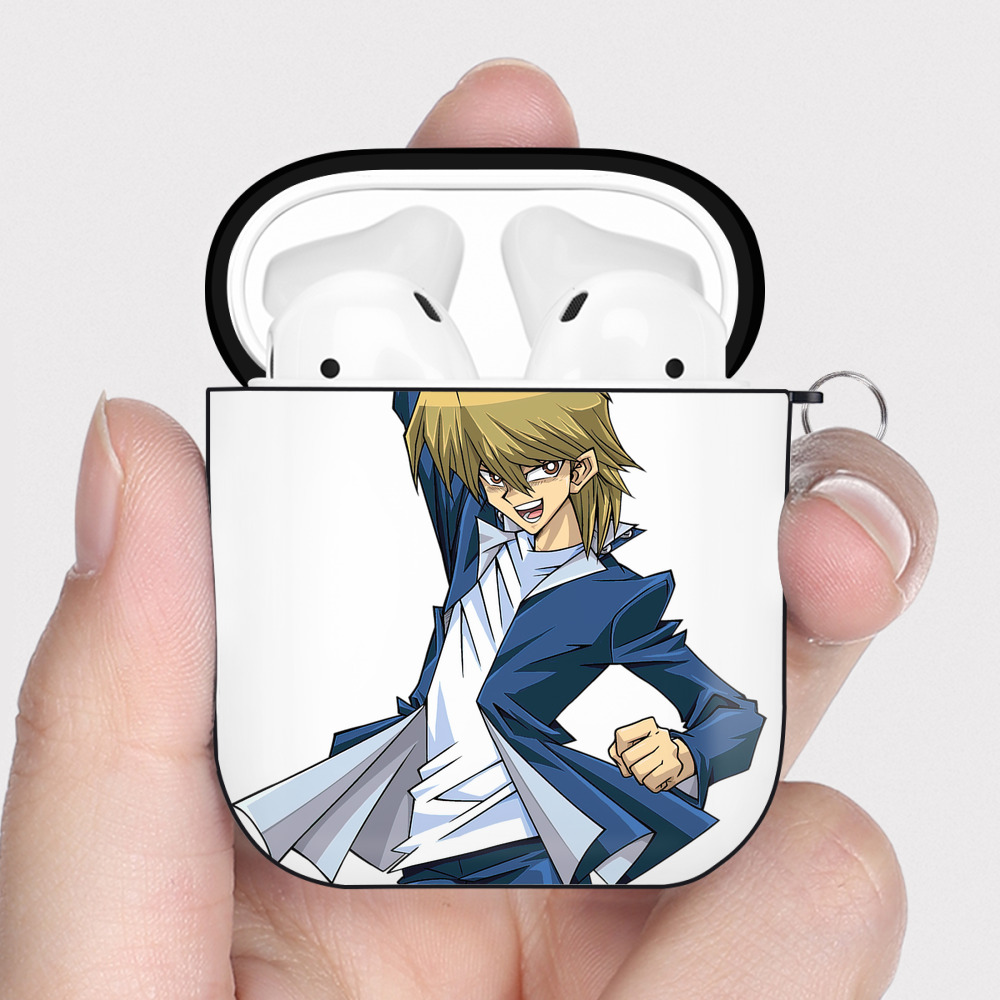 （画像用） 遊☆戯☆王 Yu-Gi-Oh! AirPods 第2世代保護ケース ハードシェル ブラック 耐衝撃・防指紋・カラビナ付き