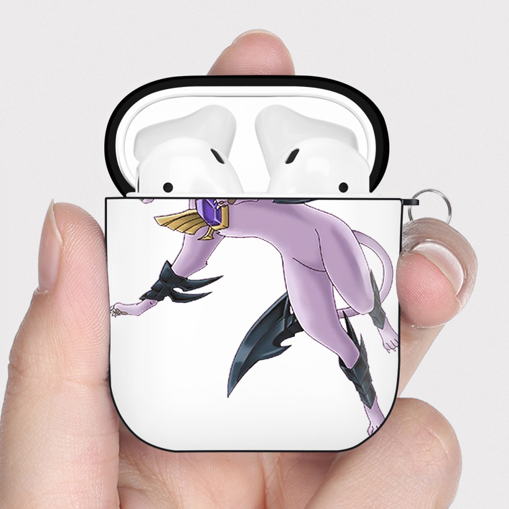 （画像用） 遊☆戯☆王 Yu-Gi-Oh! AirPods 第2世代保護ケース ハードシェル ブラック 耐衝撃・防指紋・カラビナ付き