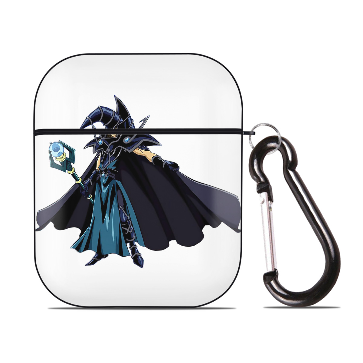 （画像用） 遊☆戯☆王 Yu-Gi-Oh! AirPods 第2世代保護ケース ハードシェル ブラック 耐衝撃・防指紋・カラビナ付き