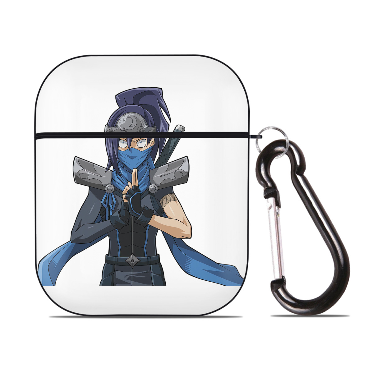 （画像用） 遊☆戯☆王 Yu-Gi-Oh! AirPods 第2世代保護ケース ハードシェル ブラック 耐衝撃・防指紋・カラビナ付き