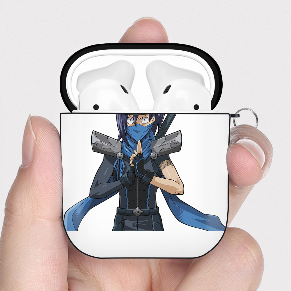 （画像用） 遊☆戯☆王 Yu-Gi-Oh! AirPods 第2世代保護ケース ハードシェル ブラック 耐衝撃・防指紋・カラビナ付き