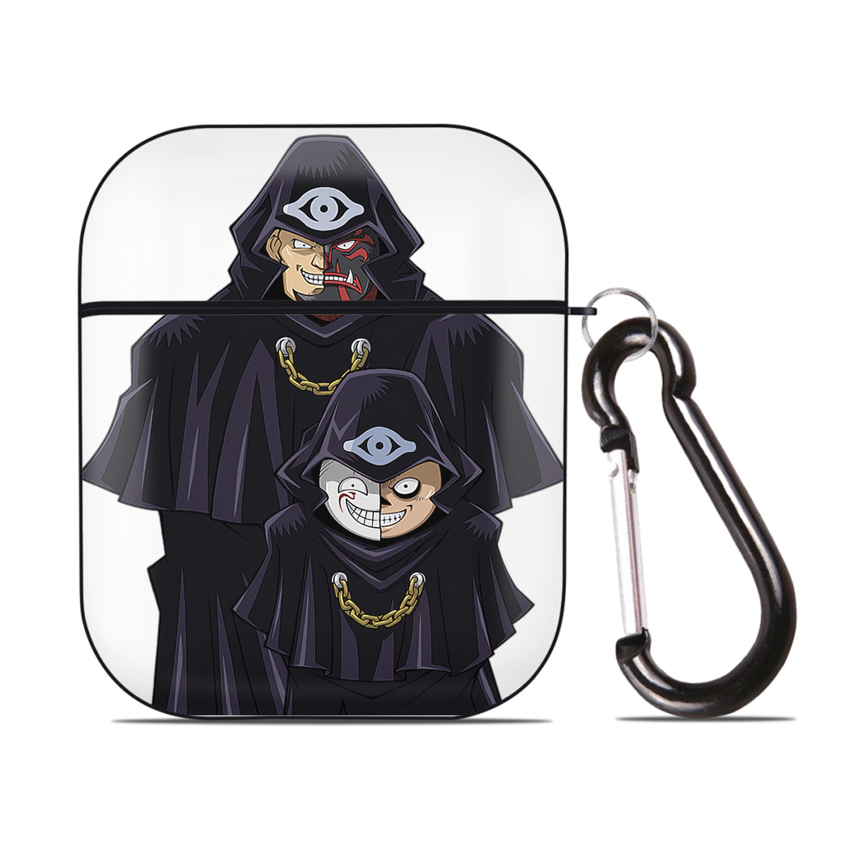 （画像用） 遊☆戯☆王 Yu-Gi-Oh! AirPods 第2世代保護ケース ハードシェル ブラック 耐衝撃・防指紋・カラビナ付き