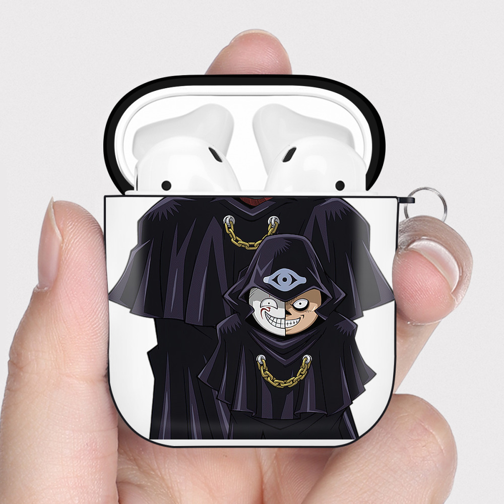（画像用） 遊☆戯☆王 Yu-Gi-Oh! AirPods 第2世代保護ケース ハードシェル ブラック 耐衝撃・防指紋・カラビナ付き