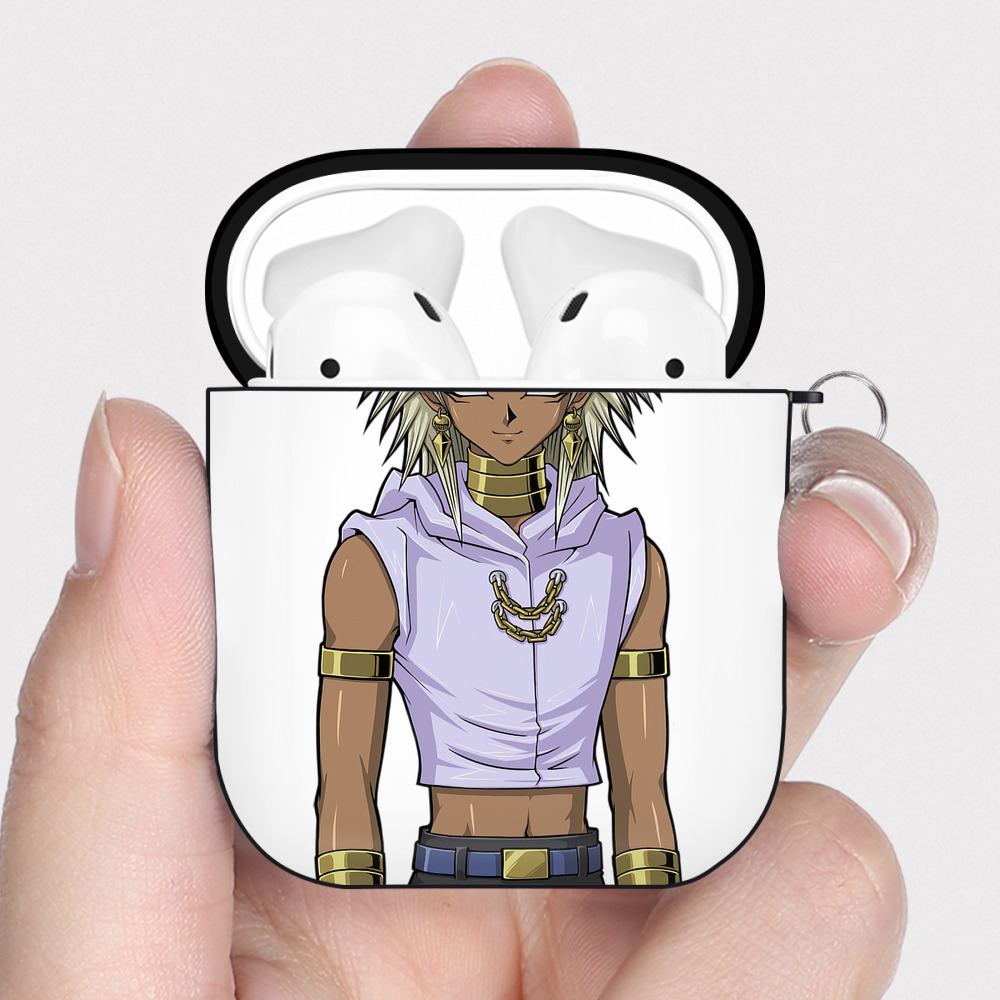 （画像用） 遊☆戯☆王 Yu-Gi-Oh! AirPods 第2世代保護ケース ハードシェル ブラック 耐衝撃・防指紋・カラビナ付き