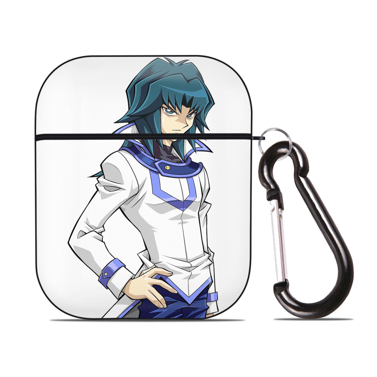 （画像用） 遊☆戯☆王 Yu-Gi-Oh! AirPods 第2世代保護ケース ハードシェル ブラック 耐衝撃・防指紋・カラビナ付き