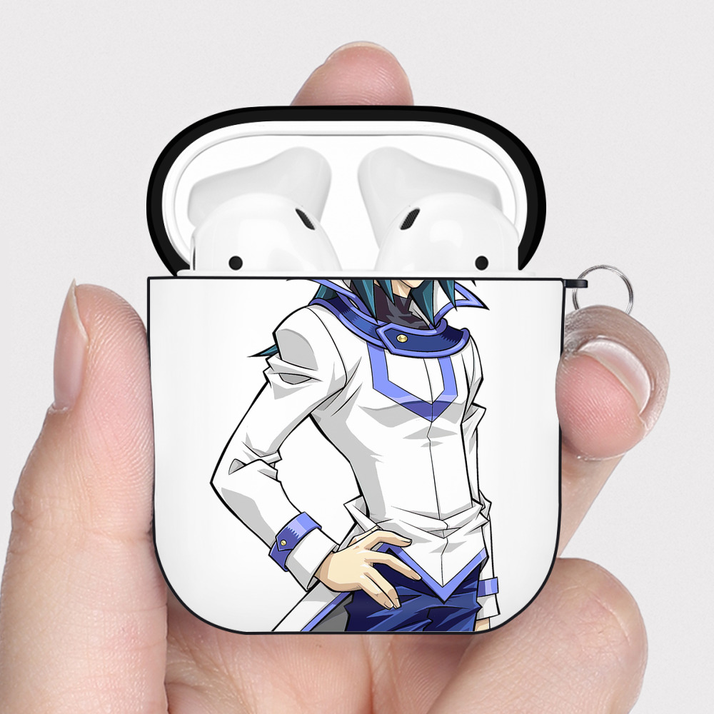 （画像用） 遊☆戯☆王 Yu-Gi-Oh! AirPods 第2世代保護ケース ハードシェル ブラック 耐衝撃・防指紋・カラビナ付き