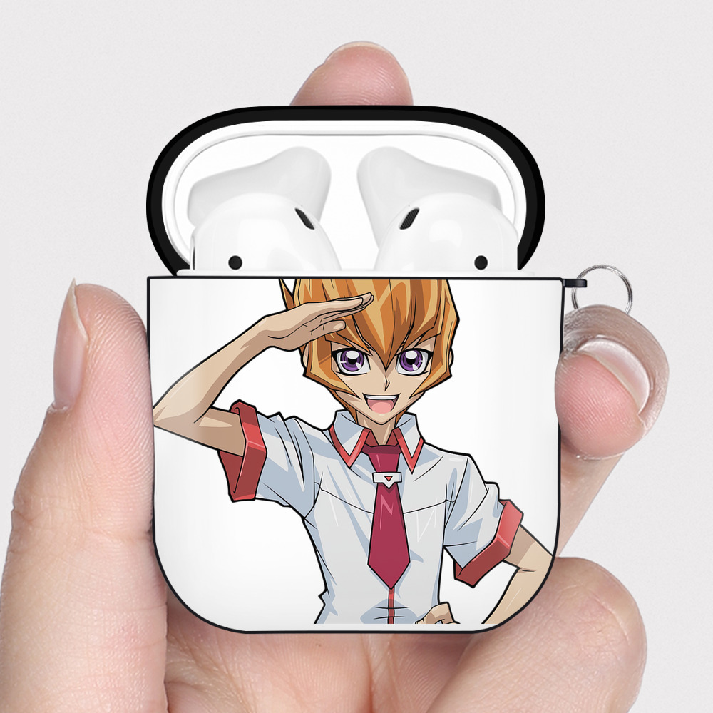 （画像用） 遊☆戯☆王 Yu-Gi-Oh! AirPods 第2世代保護ケース ハードシェル ブラック 耐衝撃・防指紋・カラビナ付き
