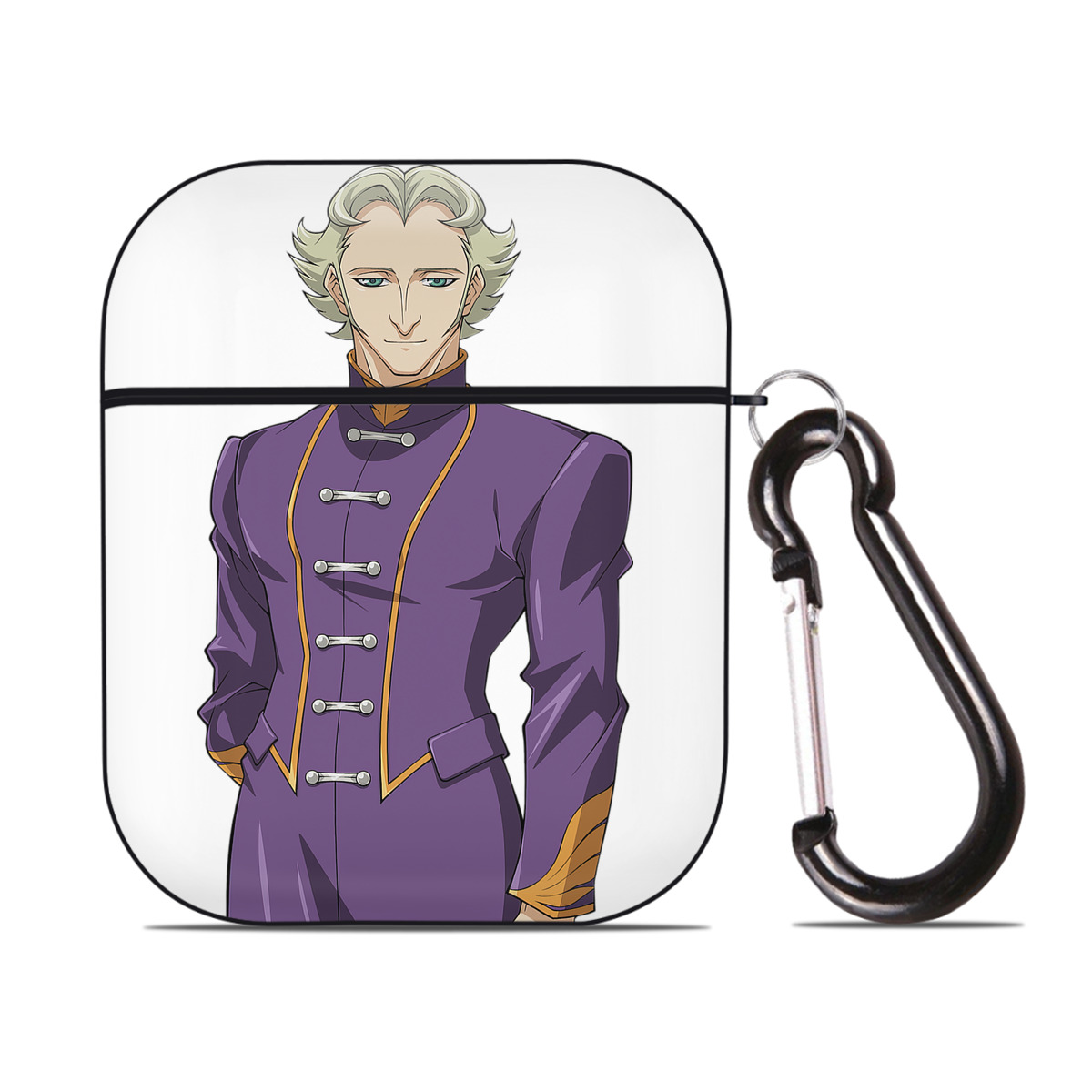 （画像用） 遊☆戯☆王 Yu-Gi-Oh! AirPods 第2世代保護ケース ハードシェル ブラック 耐衝撃・防指紋・カラビナ付き