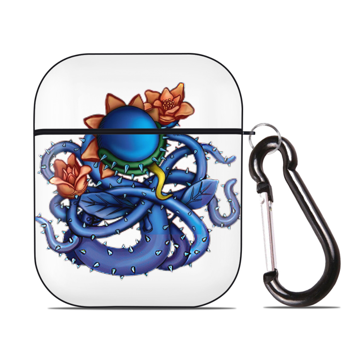 （画像用） 遊☆戯☆王 Yu-Gi-Oh! AirPods 第2世代保護ケース ハードシェル ブラック 耐衝撃・防指紋・カラビナ付き