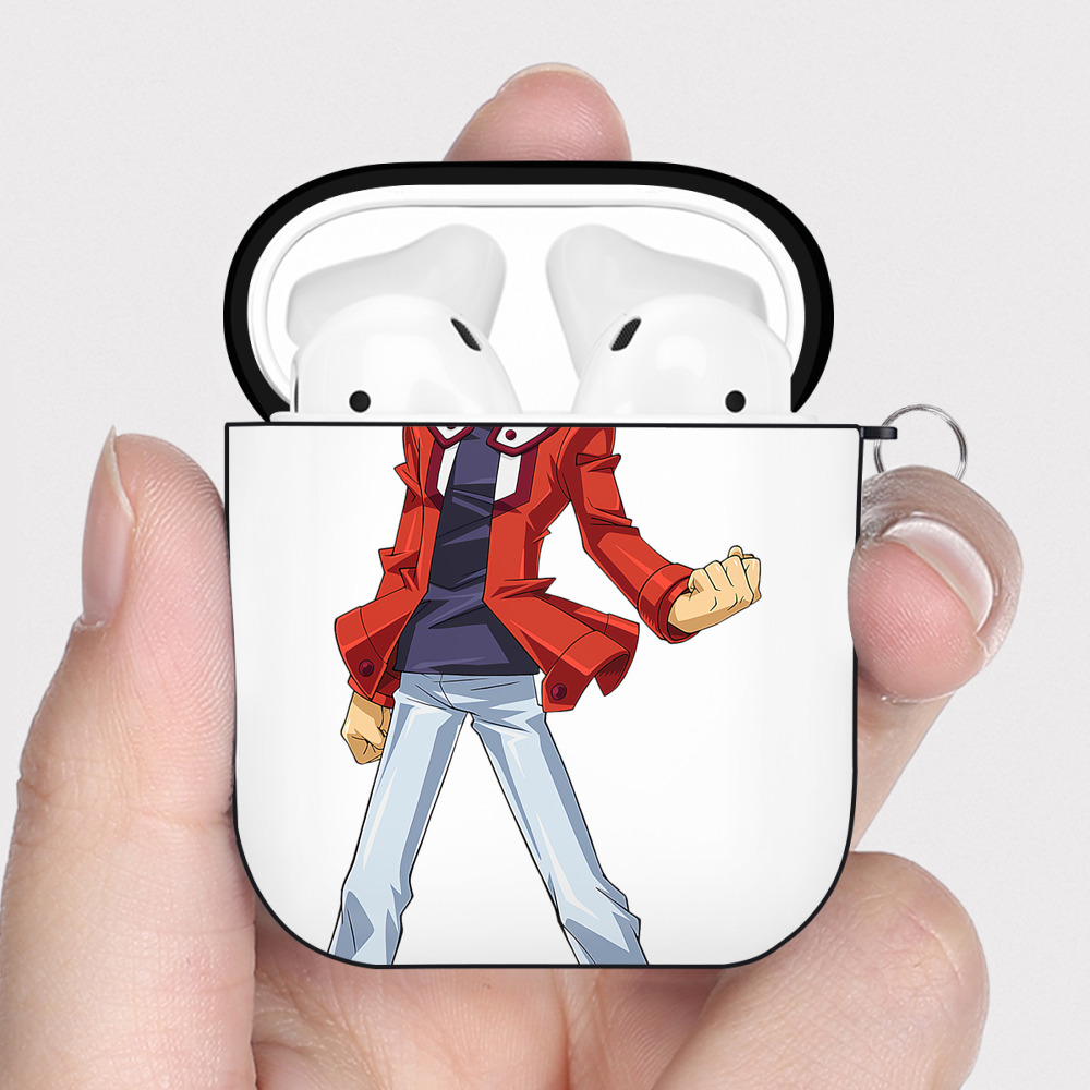 （画像用） 遊☆戯☆王 Yu-Gi-Oh! AirPods 第2世代保護ケース ハードシェル ブラック 耐衝撃・防指紋・カラビナ付き