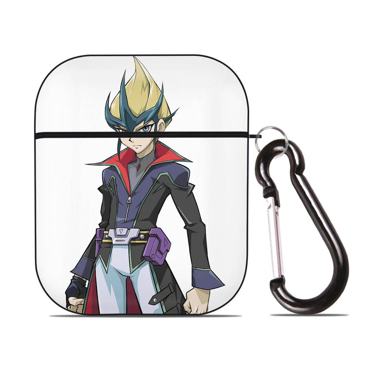 （画像用） 遊☆戯☆王 Yu-Gi-Oh! AirPods 第2世代保護ケース ハードシェル ブラック 耐衝撃・防指紋・カラビナ付き