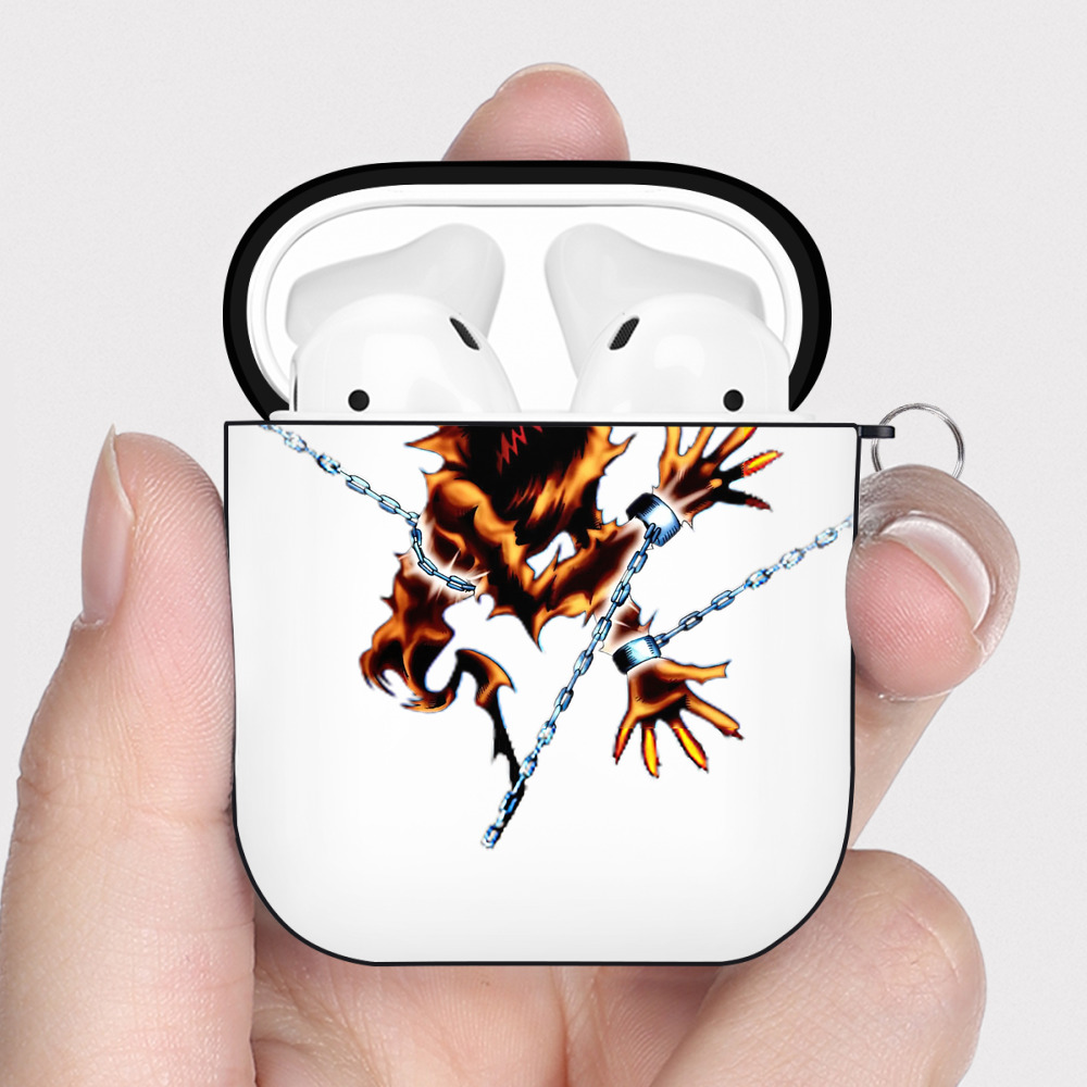 （画像用） 遊☆戯☆王 Yu-Gi-Oh! AirPods 第2世代保護ケース ハードシェル ブラック 耐衝撃・防指紋・カラビナ付き
